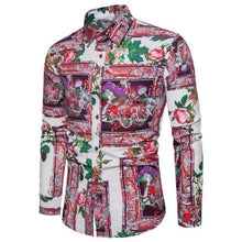 Men's Linen Floral Color Print Shirt..