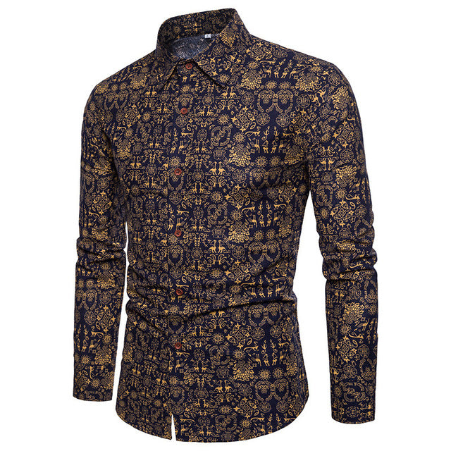 Men's Black & Gold Shirt & Pant Set..