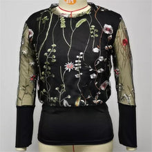 Ladies Floral Embroidered Mesh Sleeve Blouse.. See Our Face Cover Collection To Match..