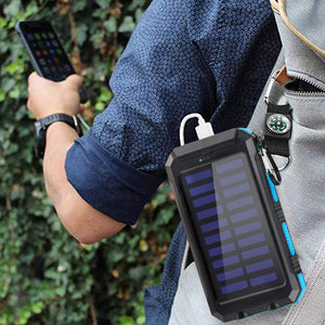 Portable Waterproof Solar Power Charger Bank With LED Flashlight..