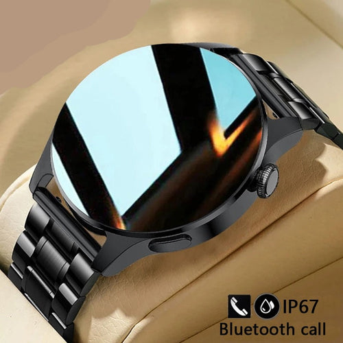 Men's State-of-the-art Android iOS Smartwatch. Full Touch, Waterproof, Steel Band.