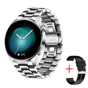 Men's State-of-the-art Android iOS Smartwatch. Full Touch, Waterproof, Steel Band.