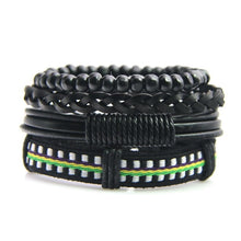Unisex Genuine Leather 4 PC Bracelets.